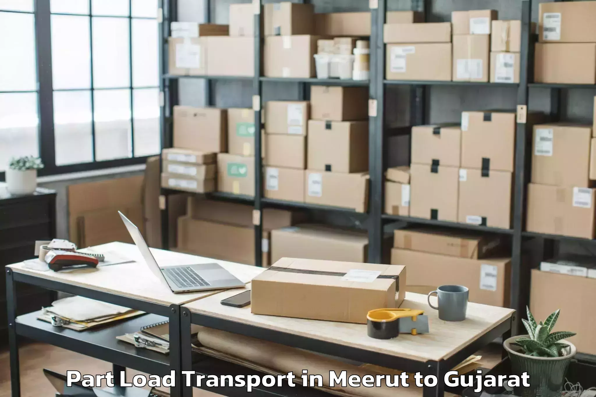 Easy Meerut to Hansot Part Load Transport Booking